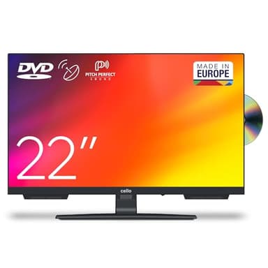 Cello C2224F 22-Zoll-Full-HD-Fernseher, 230V, integrierter DVD-Player, integrierte Satellitenlautsprecher mit Perfekter Tonwiedergabe, Nicht smart, einfach zu bedienen