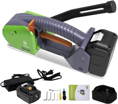 GOYOJO Elektrisches Umreifungswerkzeug, Handgeführte Umreifungsmaschine für PP- und PET-Band, 1/2" - 5/8" Breite, für Kunststoff-Verpackungsband Spanner
