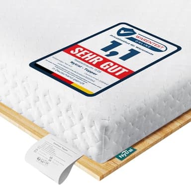 Topper 140x200cm H3 & H4, 7.5 cm Höhe Schlafsofa Bett Gelschaum, Öko-TEX Zertifiziert, Atmungsaktiv & Waschbar, Matratzentopper für Boxspringbett, Wohnwagen & Schlafsofa