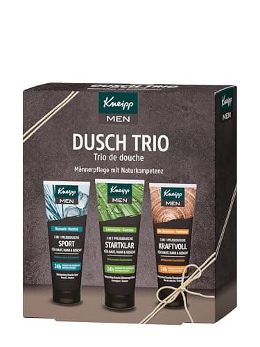 Kneipp Men Geschenkset Dusch Trio - ausgewählte 2 in 1 Duschen Bestseller: Kühle Frische, Startklar und Kraftvoll - ideales Geschenk für den gepflegten Mann