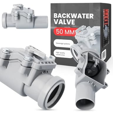 Rückstauklappe dn 50 PVC Abwasser Rückstauventil Rückstauverschluss Rückschlagklappe mit Verriegelbarer Rattenschutz für Abwasserrohr Abfluss