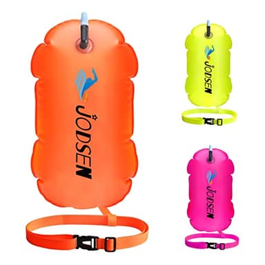 Schwimmboje,Schwimmwagen im Freien,Aufblasbare Schwimmen Boje und Trockensack,Swim Bubble,für Open Water Kinder Triathlon Sport Schnorcheln Rennen Ausbildung Zubehör,Gut sichtbarer (Orange)