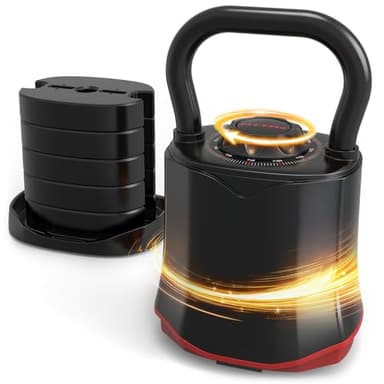 HXD-ERGO Verstellbare Kettlebell 6-in-1 (3–18 kg), Schnellwechsel-Gewicht, Breiter Griff, Kompakte Kugelhantel für Zuhause & Home Gym Training