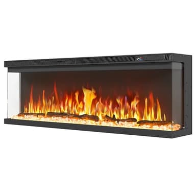 YITAHOME 102cm Elektrokamin mit Heizung, 3-in-1 Kamin Wand/Einbau/Stand mit Panoramaview, Elektrische Kamin mit LED-Flammeneffekt,12 Flammenfarben, Heizfunktion, Thermostat, Timer, Fernbedienung