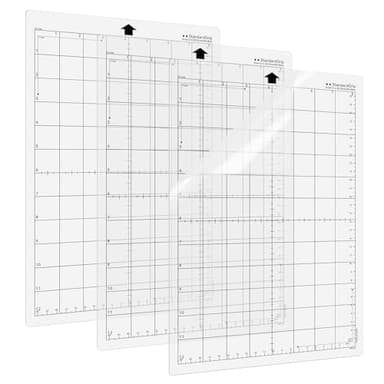 Prime Vinyl Schneidematte für Silhouette Portrait Ersatz Schneidematte,3 Stück Standard Griff 30,5 x 20,3 cm,gerasterte, selbstklebende, Schneidematten-Set.