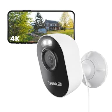 Reolink 4K Wi-Fi 6 Überwachungskamera Aussen mit 2,4/5GHz Dual-Band Wi-Fi, Farb-Nachtsicht, Plug-In WLAN Kamera Outdoor mit 24/7-Aufzeichnung, Intelligente Erkennung, Sirene, Wetterfest, Lumus Pro