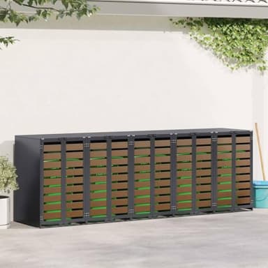 Massbinet Mülltonnenbox 5er Mülltonnenboxen 240L Box für Mülltonnen HDPE-Tür