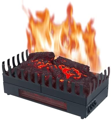 CHEMIN'ARTE Elektrokamin mit heizung- Elektrischer Solo-Standkamin mit realistischem Flammeneffekt für Wohnzimmer und alle Innenraumbereiche - LED Lampen - Freistehender Elektrokamin