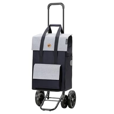 Andersen Einkaufstrolley - klappbar - 54 Liter - 4 Räder - höhenverstellbar - belastbar 50 kg - Stahlgestell - Trolley - Quattro Shopper Milla blau