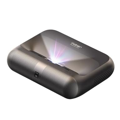 Yaber K300s Ultra-Kurzdistanz-Beamer: 4K-Unterstützung, Triple-Laser DLP Heimkino Projektor – 100" Bild aus 23 cm, Dolby Vision, 150% NTSC, Google TV, 30W JBL-Lautsprecher, Gaming & Home Cinema