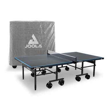 JOOLA Tischtennisplatte Outdoor Aluminium PRO Wetterfest mit Tisch Abdeckung, Klappbares Untergestell - Schneller Aufbau - inkl. Netz grau/blau 274 x 152,5 x 76 cm
