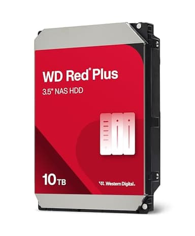 WD Red Plus 10 TB NAS Interne Festplatte 3,5 Zoll - 7200 U/Min, SATA 6Gb/s, CMR, 512MB Cache