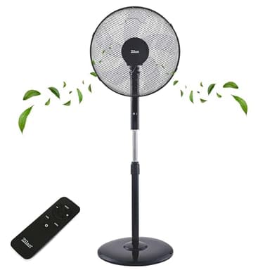 Zilan Standventilator Ø43cm leise mit Fernbedienung & Timer – 48W Leistungsstarker Ventilator energiesparend, 3 Stufen, 3 Modi, Oszillation, höhenverstellbar – für Schlafzimmer, Büro & Wohnzimmer