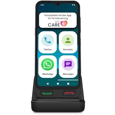 SPC Zeus 2 Pro - Smartphone für Senioren Kompatible mit App Fernverwaltung und -ortung | Easy-Mode, physische Tasten, XXL-Symbole | 6,1" Display, Dual-Kamera, 128GB | Ladestation, SOS-Taste