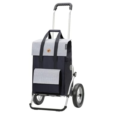 Andersen Einkaufstrolley - klappbar - 54 Liter - Aufhängung für Einkaufswagen - belastbar 50 kg - Aluminium - Trolley - Metallspeichen-Rad Ø 25 cm - Royal Shopper Milla blau