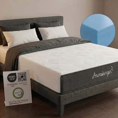 Arensberger Kindermatratze Jugendmatratze, 140x200cm 13cm hoch, Alter 5 bis 16 Jahre, Bezug | punktelastischer Gelschaum | waschbarer & Abnehmbarer Premium Bezug Allergiker freundlich