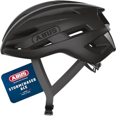 ABUS Rennradhelm StormChaser ACE - leichter Fahrradhelm für Radrennen, Gravelbike-Touren und Cyclocross - für Damen und Herren - Größe S, Schwarz