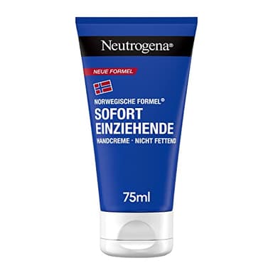 Neutrogena Sofort einziehende Handcreme, leichte und nicht fettende Feuchtigkeitscreme mit Glycerin + Vitamin E bei trockenen, rissigen Händen 75 ml
