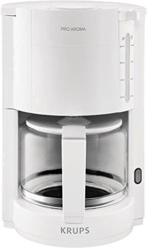 Krups Filterkaffeemaschine ProAroma, Glaskanne, Warmhaltefunktion, Automatische Abschaltung, 10 Tassen, 1.050 W, Weiß, F30901
