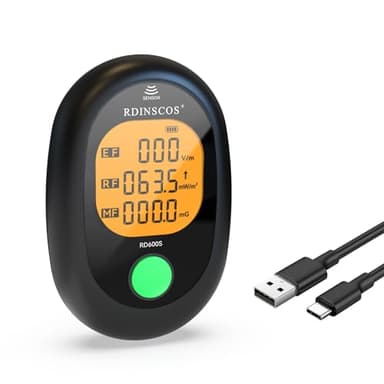 EMF Messgerät Elektrosmog Strahlenmessgerät – Tragbarer EMF Detektor mit 3-Farben LCD, Wiederaufladbar für Zuhause, Büro & Outdoor