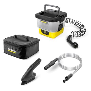 Kärcher Mobile Outdoor Cleaner OC 4 + Adventure, Fördermenge: 2 l/min, Gewicht: 3,7 kg, Wassertank: 8 l, Lithium-Ionen-Akku, Spiralschlauch, Gerätefilter, Abnehmbarer Wassertank, Multi Jet 4-in-1