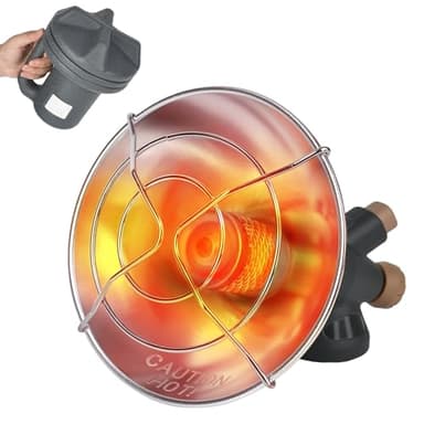 Gasheizstrahler Tragbar,Ragbare Zeltheizung Gas15000 12500 10000 BTU 3 Stufen Heizung mit Elektro Zündung Klappbarem Sockel Kompatibel mit 28 UNEF Flaschengas für Angeln,Wandern,Jagd,Rucksackreisen