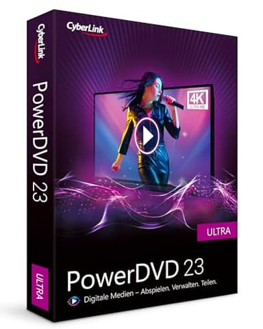CyberLink PowerDVD 23 Ultra Preisgekrönter Media Player für Blu-ray-/DVD-Disc und professionelle Medienwiedergabe und -verwaltung Wiedergabe praktisch aller Dateiformate Windows 10/11 [Box]