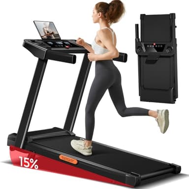 LONTEK Laufband für Zuhause Klappbar mit Steigung, Laufbänder 12KM/H, Treadmill for Home mit 3,0-PS-Motor und LED-Anzeige, Max Belastung 136KG