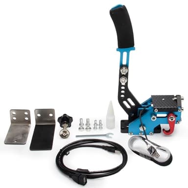 NEWFUN Handbremse PC, USB Handbremse, Handbrake, 64-Bit USB PC Handbremse mit Befestigungssockel für PC-Rennspiele, Einstellbare Gaming Handbremse für LO GITECH G27 / G29 / T300 etc.