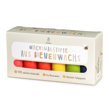 Ehrenkind® Wachsmalstifte aus Bienenwachs | 12er Pack | 100% natürlich Buntstifte | Öko Stifte für Kleinkinder ab 1 Jahr | sicher in Lebensmittelqualität | Made in EU | Malstifte