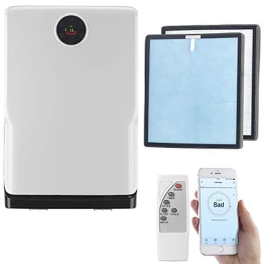 Sichler Haushaltsgeräte Raumluftfilter: 6-Stufen-Luftreiniger mit UV, Ionisator, WLAN, inkl. HEPA13 Filter (Luftreiniger UV HEPA, mit Pollenfilter, iPad)