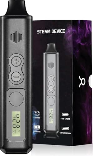 Vaporizer Cannabis verdampfer IOUQ KIT kräuter verdampfer Keramische Heizkammer LCD Display Bildschirm unterstützt weed e zigarette präzise Temperaturregelung (Mirror Black)