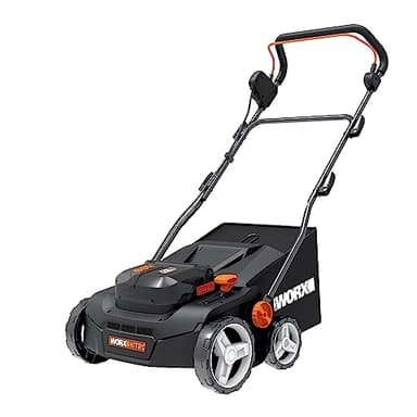 WORX Nitro Akku Vertikutierer & Rasenlüfter WG855E.9 - bis zu 400 ㎡ - Rechenbreite Arbeitsbreite 36 cm - bürstenloser Motor - 4 Stufe Höhenverstellung - inkl. 40 L Grasbeutel - ohne Akku & Ladegerät