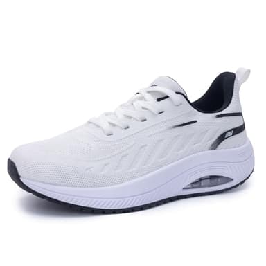 GANNOU Walkingschuhe Damen Orthopädische Arch Support Laufschuhe Sneakers für Plantarfasziitis Weiß Größe 38 EU