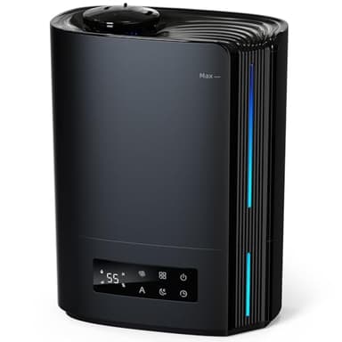 AROEVE 6L Luftbefeuchter Schlafzimmer, Aroma Diffusor, Ultraschall Top-Fill Luftbefeuchter für Baby Kinderzimmer, Pflanzen, 60h leise Raumbefeuchter, intelligente Luftfeuchtigkeitskontrolle, Schwarz