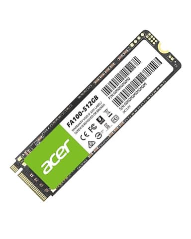 acer FA100 PCIe 3.0 NVMe SSD 512GB: bis zu 3300 MB/s Lesegeschwindigkeit, Gen3x4 M.2 2280 Interne Festplatte mit HMB & SLC – Gaming Solid State Drive für Laptop/Desktop PC