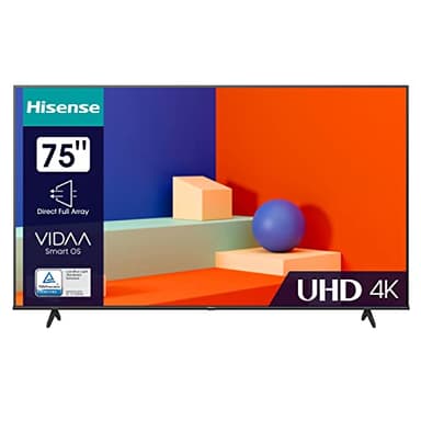 Hisense 75E6KT 190,5cm (75 Zoll) Fernseher, 4K UHD, LED, Smart TV, HDR, Dolby Vision, Triple Tuner DVB-C/S/S2/T/T2, WiFi, Bluetooth, Alexa Built-In, Hotel Mode [2023], schwarz