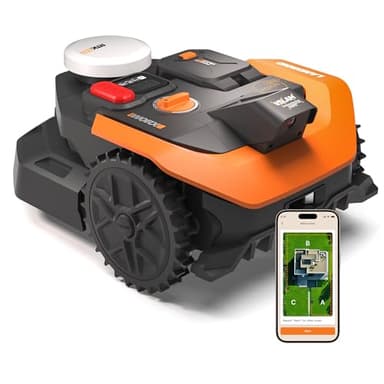 WORX Landroid Vision Cloud WR303E 2WD Mähroboter ohne Begrenzungskabel für 300 m² (KI-Hinderniserkennung, VSLAM+ RTK Cloud Navigation, Auto-Mapping, App-Steuerung)