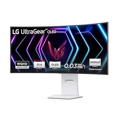 LG Ultragear™ 39GS95QE-W.AEU (39 Zoll) 21:9 Curved 800R UWQHD OLED Gaming-Monitor, 240Hz, AMD FreeSync™, DisplayHDR™ True Black 400, 2X HDMI 2.1, Weiß