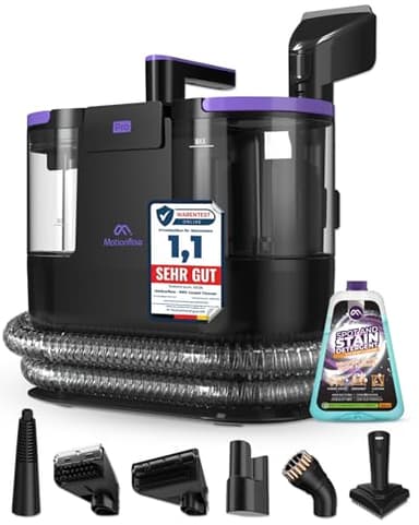 Motionflow PRO Teppichreiniger Waschsauger mit Dampffunktion – 1700W Dampfbürste, Polsterreiniger für Teppiche, Polstermöbel und Autositze uvm. Nasssauger mit Selbstreinigung, Dampfreiniger für alles
