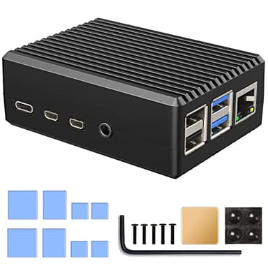 Miuzei Raspberry Pi 4 Gehäuse mit 4B Case Aluminium Passiv Kühlung Speziell entwickelt für Raspberry Pi 4 Modell B 8GB/4GB/2GB/1GB Cooling Heat Dissaption Metal Case
