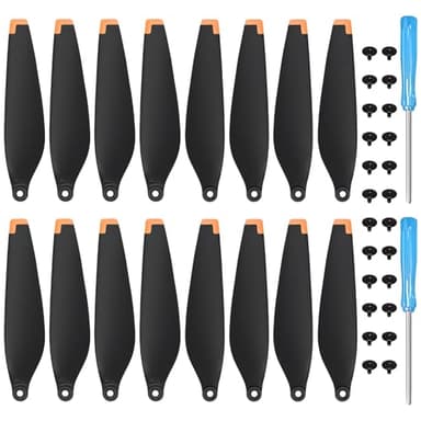 Craznick Mini 4 Pro Propeller - für DJI Drohne Ersatzpropellerblätter Geräuscharme Flügel für DJI Mini 4 Pro/3 Pro Zubehör Schrauben Schraubendreher 16Pcs Orange Silikonspitzen