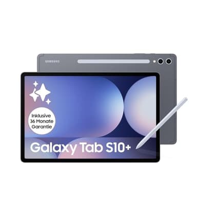 Samsung Galaxy Tab S10+ AI Tablet, Android Tablet, 12 GB RAM, 256 GB Speicher, AMOLED-Display, Antireflexionsbeschichtung, Inkl. S Pen, WiFi, Moonstone Gray, 36 Monate Herstellergarantie