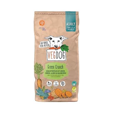 VEGDOG Green Crunch hypoallergenes Trockenfutter (10 kg) | Adulte Hunde | ohne Gluten, Getreide und Soja | Alleinfutter für Allergiker mit Erbsenprotein