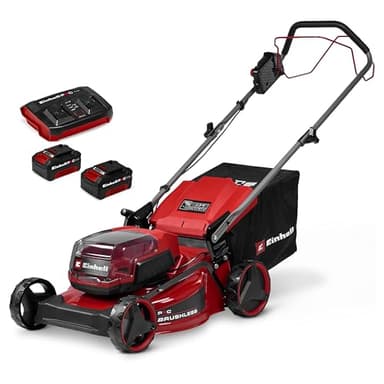 Einhell Akku-Rasenmäher GC-cm 36/46 S Li BL Kit Power X-Change (36 V, 46 cm Schnittbreite, bis 500 m², Brushless, Radantrieb, 50 L Fangkorb, inkl. 2X 4,0 Ah + 1x Twincharger)