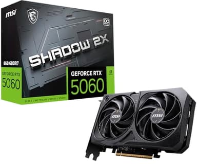 MSI GeForce RTX 5060 8G Shadow 2X OC - 8GB GDDR7 (28Gbps/128-bit), PCIe 5, Boost: 2535 Hz, HDMI 2.1b, DisplayPort 2.1b