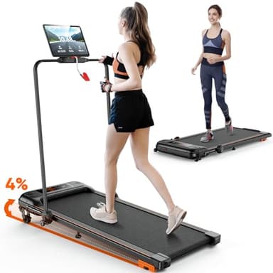 Laufband für Zuhause Klappbar mit Steigung, 2.5PS Walking Pad mit LED-Anzeige, Fernbedienung und App-Steuerung,Elektrisches Laufband bis 12 km/h, Doppelter Stoßdämpfung, für Zuhause & Büro