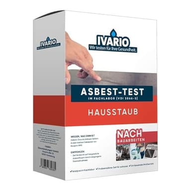 IVARIO Asbest-Test Hausstaub | Raumluft - bei Verdacht auf freigesetzte Asbestfasern im Fachlabor analysieren