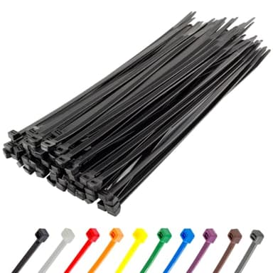 Gocableties Kabelbinder 100 Stück Schwarz, 300 mm x 4,8 mm mit 22,2 kg Zugfestigkeit, UV Beständig Set