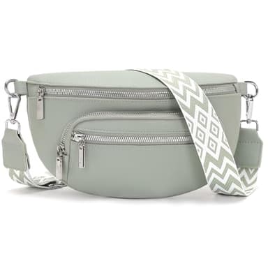 Sasrymnl kleine bauchtasche damen Hellgrün umhängetasche damen klein gürteltasche Veganes Leder brusttasche handtasche crossbody bag